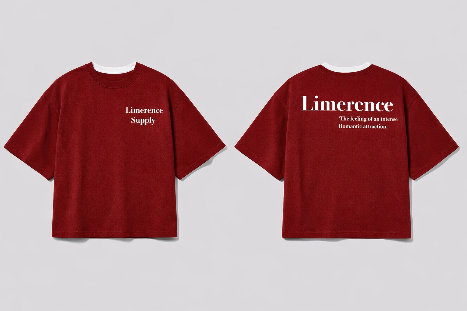 Limerence Supply Maroon T-Shirt - Aurora Collection