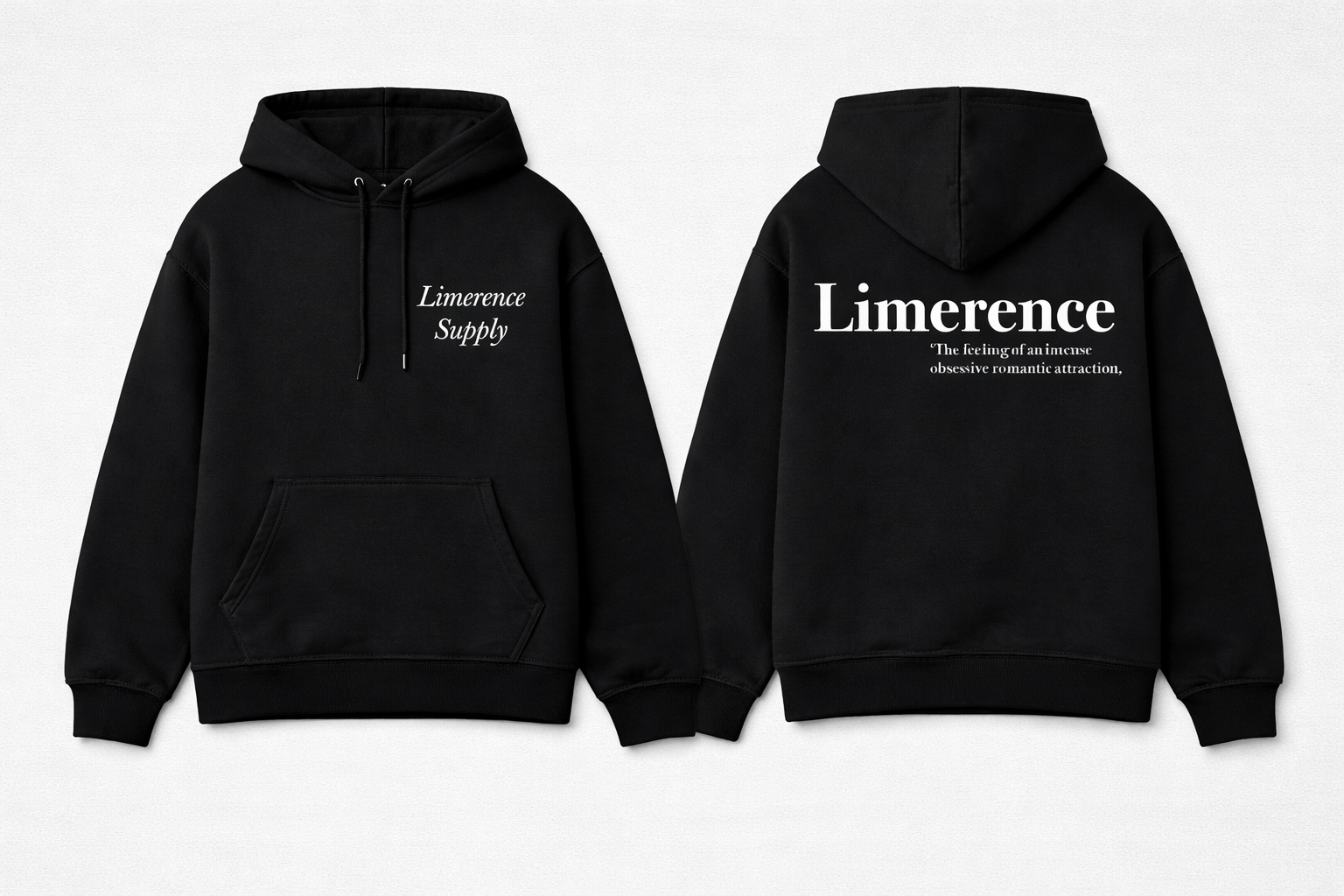 Limerence Supply Black Hoodie - Aurora Collection